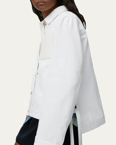 LOEWE x Paula's Ibiza Leather-Pocket Denim Workwear Jacket | Thumbnail 9