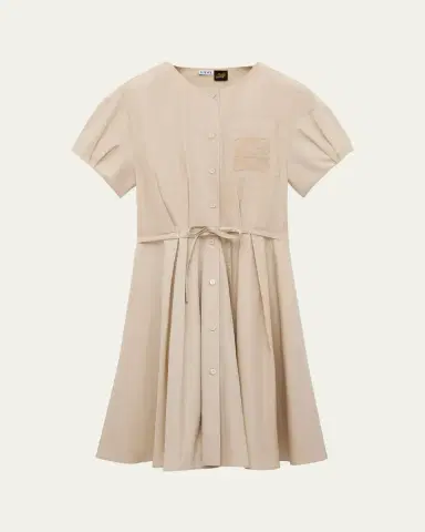 Loewe x Paula's Ibiza Anagram Puff-Sleeve Pleated Mini Shirtdress | Thumbnail 3 Loewe x Paula's Ibiza Anagram Puff-Sleeve Pleated Mini Shirtdress | Thumbnail 3