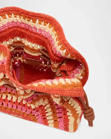 Loewe x Paula 's Ibiza Flamenco Striped Crochet Raffia Clutch Bag | Thumbnail 4