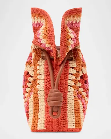 Loewe x Paula 's Ibiza Flamenco Striped Crochet Raffia Clutch Bag | Thumbnail 7