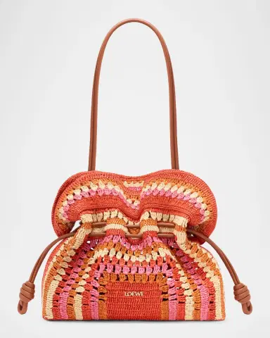 Loewe x Paula 's Ibiza Flamenco Striped Crochet Raffia Clutch Bag | Thumbnail 8