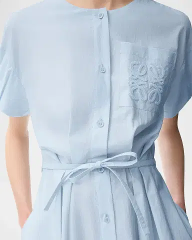 Loewe x Paula's Ibiza Puff-Sleeve Pleated Shirtdress | Thumbnail 3