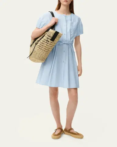 Loewe x Paula's Ibiza Puff-Sleeve Pleated Shirtdress | Thumbnail 5