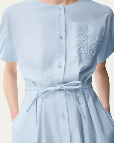 Loewe x Paula's Ibiza Puff-Sleeve Pleated Shirtdress | Thumbnail 7