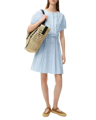 Loewe x Paula's Ibiza Puff-Sleeve Pleated Shirtdress | Thumbnail 1