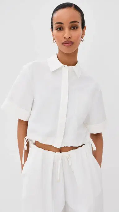 Simkhai Ryett Cropped Button Down Shirt | Thumbnail 2 Simkhai Ryett Cropped Button Down Shirt | Thumbnail 2