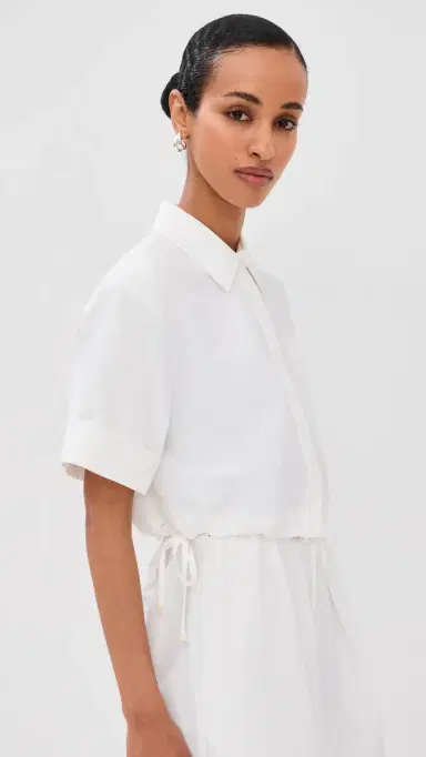 Simkhai Ryett Cropped Button Down Shirt | Thumbnail 4 Simkhai Ryett Cropped Button Down Shirt | Thumbnail 4