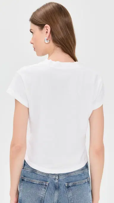 perfectwhitetee Alanis Recycled Cotton V Neck Tee White L | Thumbnail 3