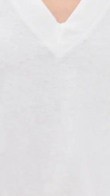 perfectwhitetee Alanis Recycled Cotton V Neck Tee White L | Thumbnail 6