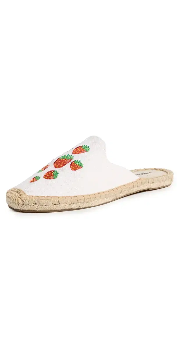 Espadrilles Mules Mini Strawberries/Oasis White