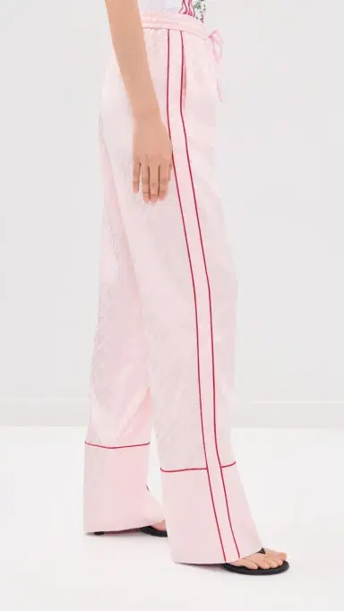 Off-White Satin Pajama Pants Soft | Thumbnail 4 Off-White Satin Pajama Pants Soft | Thumbnail 4