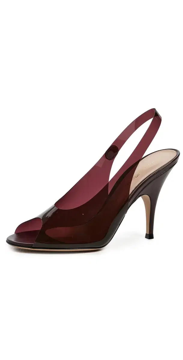 Gianvito Rossi Glass + Vitello Heels Bourgogne/Royale