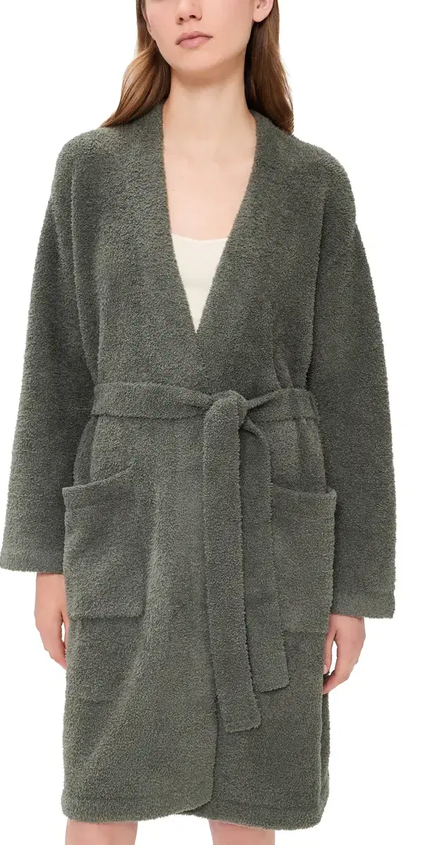 Barefoot Dreams CozyChic Solid Robe Olive Branch