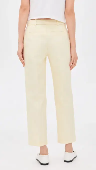 RENGGLI Cotton Twill Tailored Trousers Buttercream 6 | Thumbnail 3
