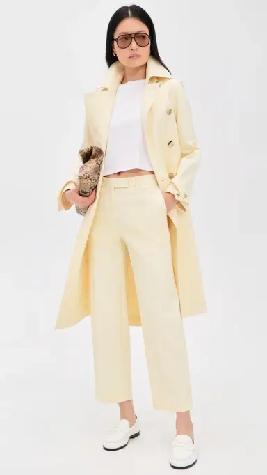 RENGGLI Cotton Twill Tailored Trousers Buttercream 6 | Thumbnail 5