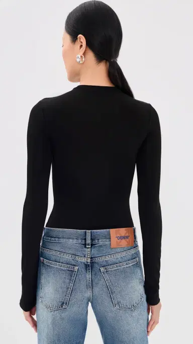 Off-White Off Stamp Second Skin Long Sleeve Crew Tee Black 42 | Thumbnail 3