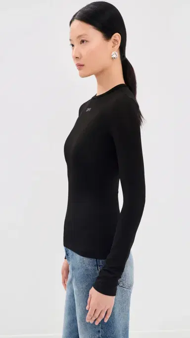 Off-White Off Stamp Second Skin Long Sleeve Crew Tee Black 42 | Thumbnail 4