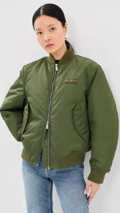Off-White Embroidered Nylon Bomber Jacket Beech | Thumbnail 2