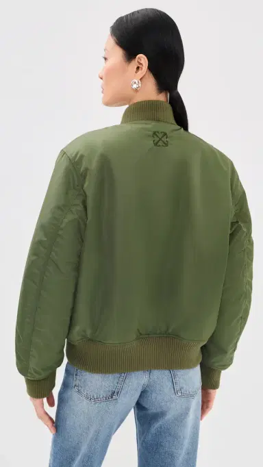 Off-White Embroidered Nylon Bomber Jacket Beech | Thumbnail 3
