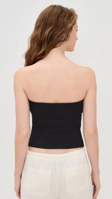 Enza Costa Cotton Rib Bandeau Top Black | Thumbnail 3