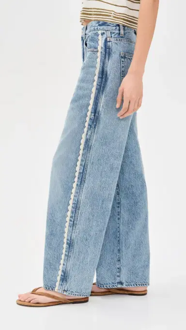 FRAME The Crochet Bow Crop Jeans Aura | Thumbnail 4 FRAME The Crochet Bow Crop Jeans Aura | Thumbnail 4