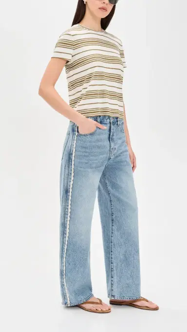 FRAME The Crochet Bow Crop Jeans Aura | Thumbnail 5 FRAME The Crochet Bow Crop Jeans Aura | Thumbnail 5