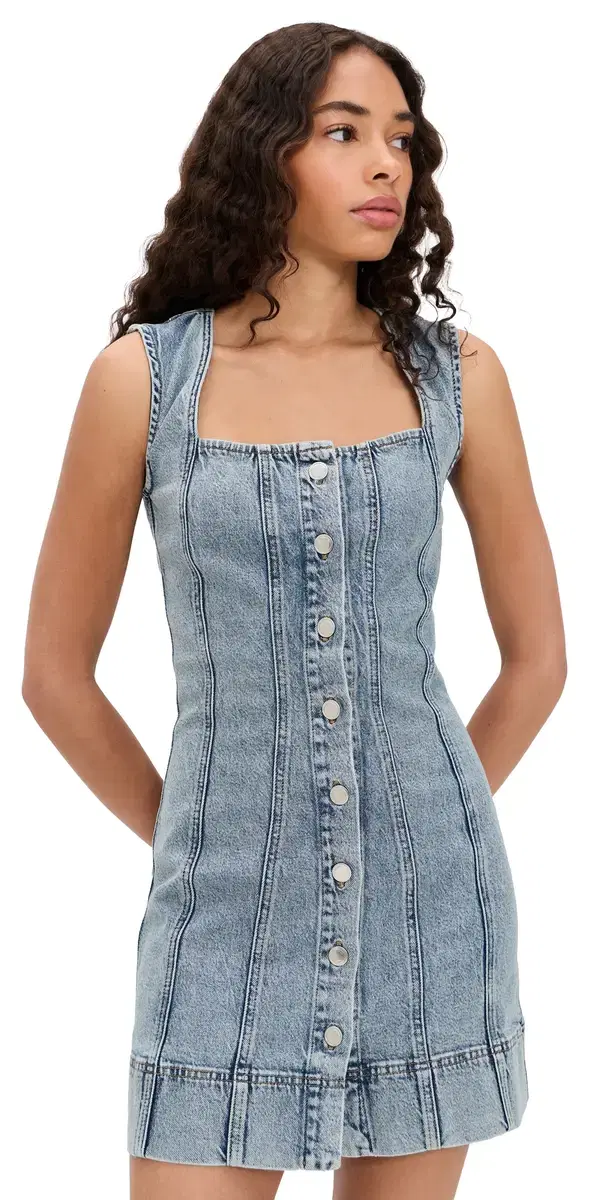 ini Button Front Dress Indigo1104