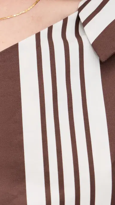 POSSE Rosie Tie Top Chocolate tripe | Thumbnail 6