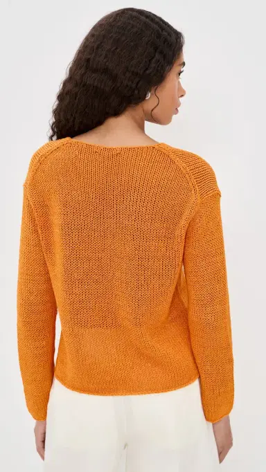 Vince Coated Cotton Pullover Tangerine | Thumbnail 3