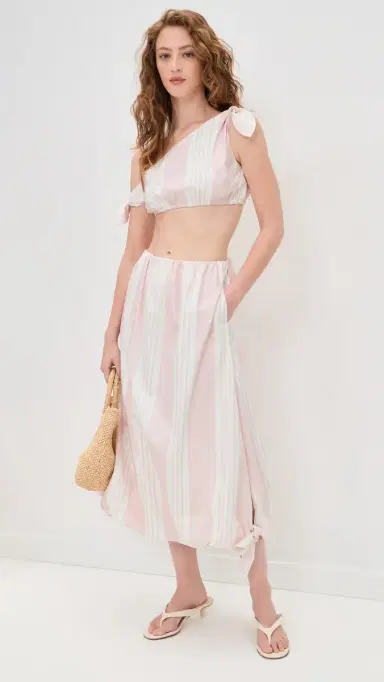 POSSE Rosie Bubble Skirt Pink tripe | Thumbnail 5