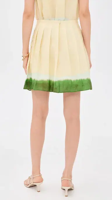 Vince Dip-Dye Pleated Skirt Porcelain/Herba 4 | Thumbnail 3