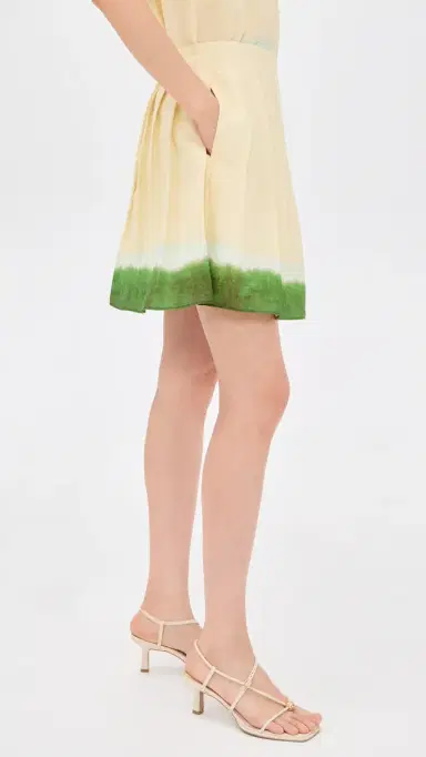 Vince Dip-Dye Pleated Skirt Porcelain/Herba 4 | Thumbnail 4