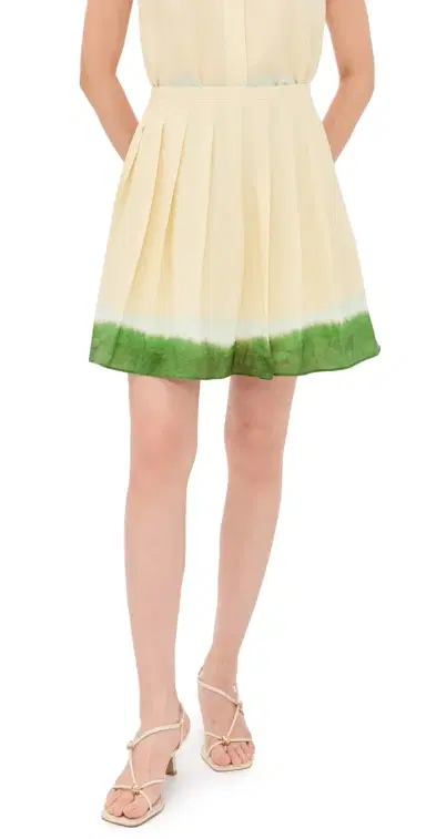 Vince Dip-Dye Pleated Skirt Porcelain/Herba 4 | Thumbnail 1