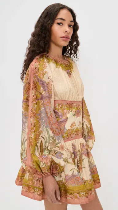 Zimmermann Indra Mini Dress Chartreuse Scarf Floral 1 | Thumbnail 4