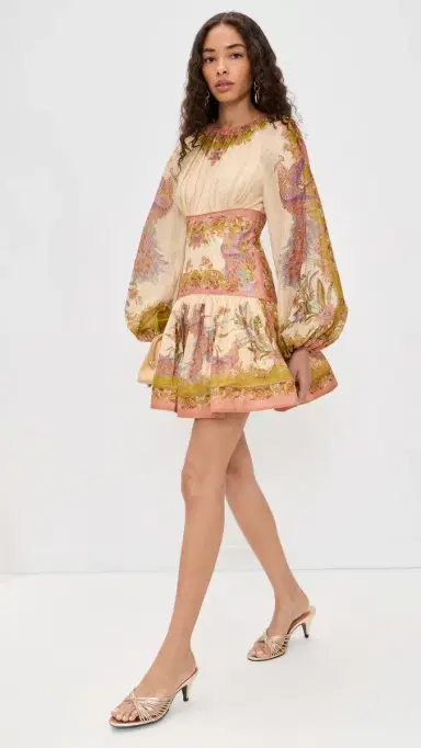 Zimmermann Indra Mini Dress Chartreuse Scarf Floral 1 | Thumbnail 5