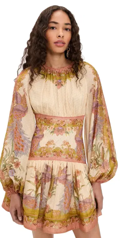 Zimmermann Indra Mini Dress Chartreuse Scarf Floral 1 | Thumbnail 1