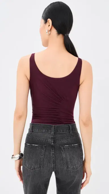 Versace Ruched Bodysuit Burgundy | Thumbnail 3 Versace Ruched Bodysuit Burgundy | Thumbnail 3