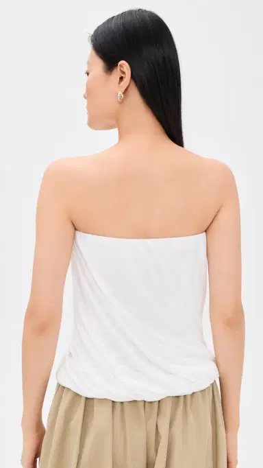 Norma Kamali Strapless Twist Top Snow | Thumbnail 3 Norma Kamali Strapless Twist Top Snow | Thumbnail 3