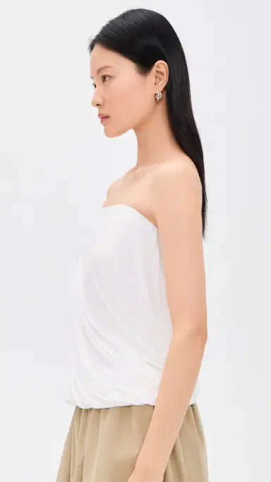 Norma Kamali Strapless Twist Top Snow | Thumbnail 4 Norma Kamali Strapless Twist Top Snow | Thumbnail 4