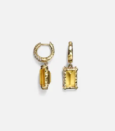 Octavia Elizabeth Yana Micro 18kt gold earrings with beryls and diamonds | Thumbnail 2 Octavia Elizabeth Yana Micro 18kt gold earrings with beryls and diamonds | Thumbnail 2