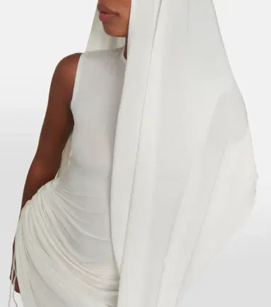 Alaïa Alaïa Asymmetric draped jersey minidress | Thumbnail 2