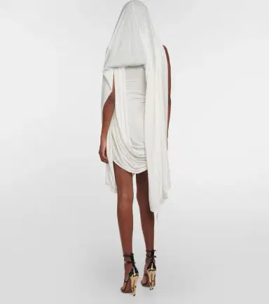 Alaïa Alaïa Asymmetric draped jersey minidress | Thumbnail 3