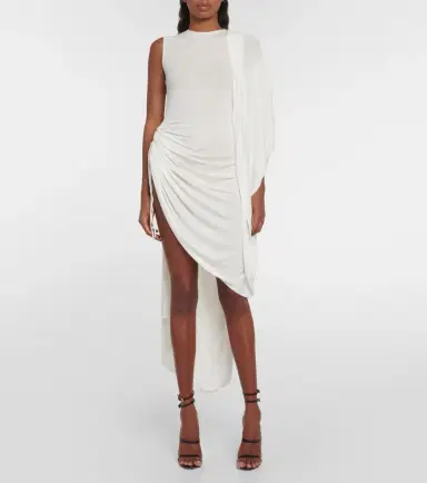Alaïa Alaïa Asymmetric draped jersey minidress | Thumbnail 4