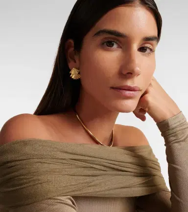 Anita Ko Fan Large 18kt gold earrings | Thumbnail 4