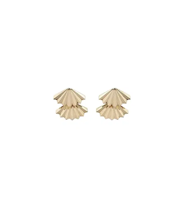 Anita Ko Fan Large 18kt gold earrings