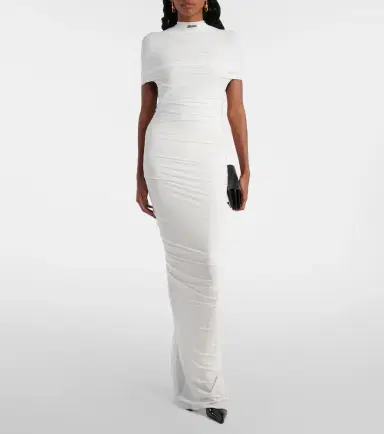 Jean Paul Gaultier Fringed ruched jersey maxi dress | Thumbnail 2