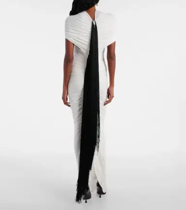 Jean Paul Gaultier Fringed ruched jersey maxi dress | Thumbnail 3