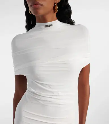 Jean Paul Gaultier Fringed ruched jersey maxi dress | Thumbnail 4