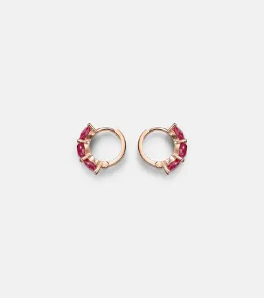 Ileana Makri 18kt rose gold hoop earrings with rubies | Thumbnail 5
