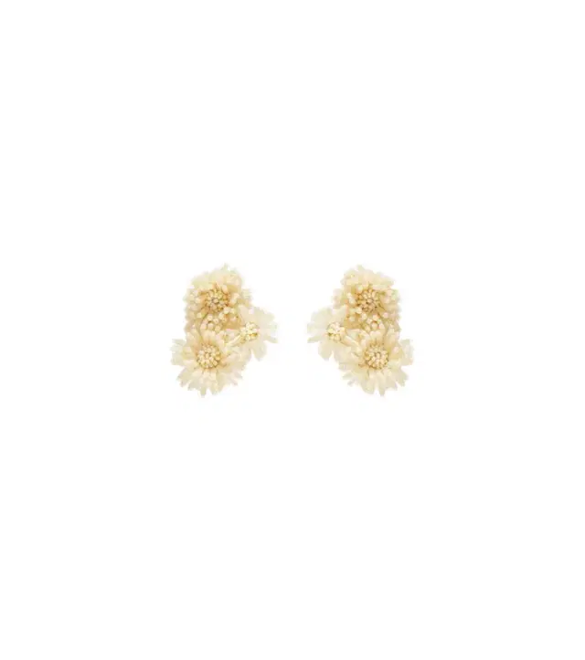 Oscar de la Renta Pompom beaded clip-on earrings
